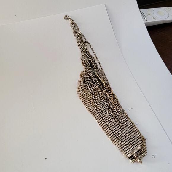 Sparkling Vintage Rhinestone Choker Necklace Multi-Strand Statement Evening Wear - Picture 10 of 10